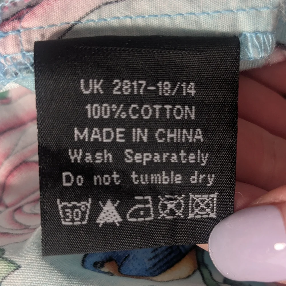 Hell Bunny Vixen Blue Floral Skirt With Birds - Picture 6 of 7